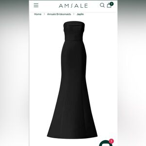 Amsale Jaylin Dress Black- Size 8